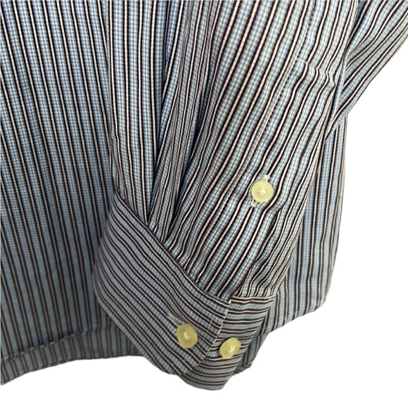 Pronto Uomo Modern Fit Blue Red Striped Cotton Dress Shirt Sz XL - Picture 3 of 4